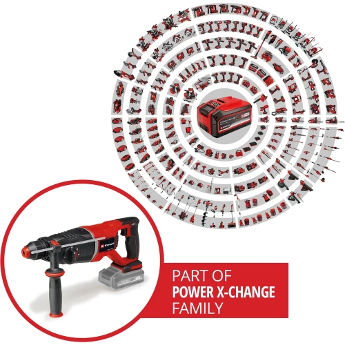 Аккумуляторный перфоратор Einhell PXC TP-HD 18/26 D Li BL, 18В,SDS+, 2.6 Дж, 26 мм,3р, D-рук, кейс, без АКК 4514270 фото 5