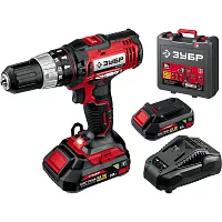 Ударная дрель-шуруповерт ЗУБР 18В, 2 АКБ 2Ач, в кейсе ДШУ-185-22