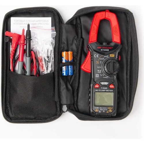 Цифровые токовые клещи КВТ KT 206B PROLINE 79130 фото 4 Цифровые токовые клещи КВТ KT 206B PROLINE 79130 фото 4