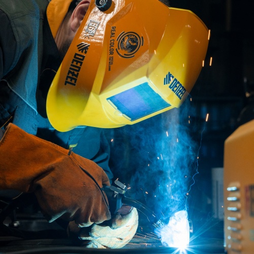 Щиток защитный лицевой (маска сварщика) F6, см. окно 93х43, Real Color, DIN4/5-8/9-13// Denzel фото 15