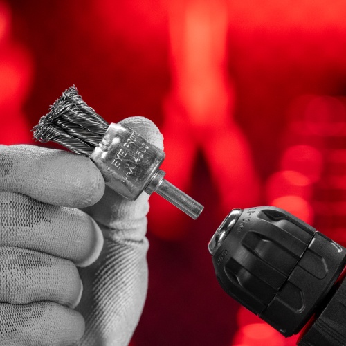 Щетка для дрели, 25 мм, "чашка" со шпилькой, крученая металлическая проволока Matrix фото 8