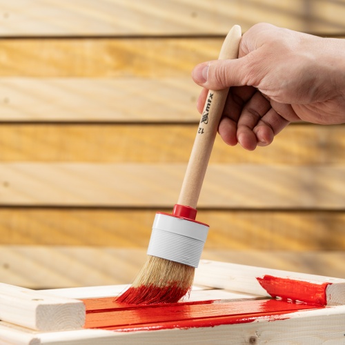 Кисть круглая №12 (45 мм) натуральная щетина, деревянная ручка MTX фото 8