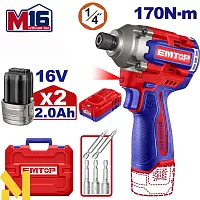 Аккумуляторный ударный шуруповерт emtop ECIRL16178