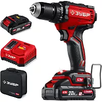 Бесщеточная дрель-шуруповерт, сумка ЗУБР 20 В, 65 Н·м, 2 АКБ LMS (2 А·ч) ДБ-65-22