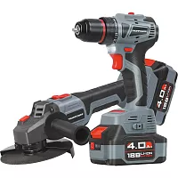 Аккумуляторный бесщеточный набор 2в1 Profipower Тип-2 УШМ MKDGA-18V, шуруповерт MKBL-18B, Li-ion-2шт 18В, 4.0Ач, З/У E0220