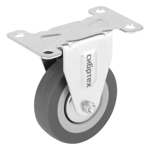 Колесо неповоротное D 75 мм, крепление  платформенное Сибртех