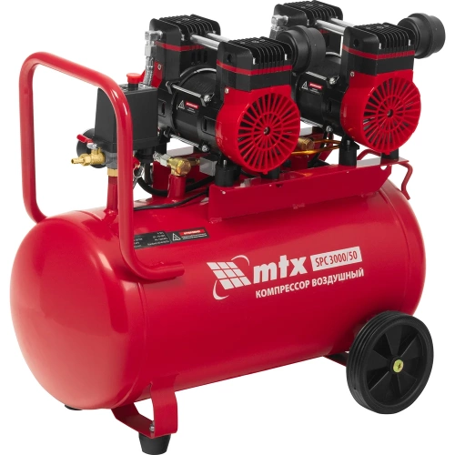 Компрессор безмасляный малошумный MTX SPC 3000/50, 3000 Вт, ресивер 50 л, 520 л/мин 58140 фото 7