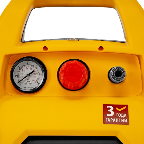 Компрессор воздушный безмасляный РС 1/6-180,1, 1 кВт, 180 л/мин, 6 л Denzel фото 12