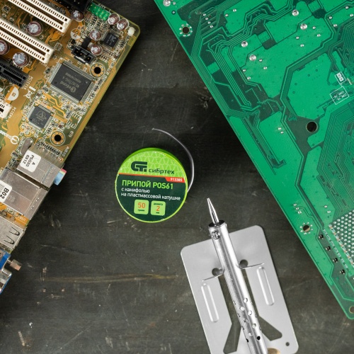 Припой с канифолью, D 2 мм, 50 г, POS61, на пластмассовой катушке Сибртех фото 6