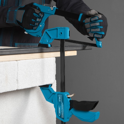 Струбцина реечная, быстрозажимная, пистолетного типа, пошаговый механизм, пластиковый корпус, 300 мм Gross фото 8