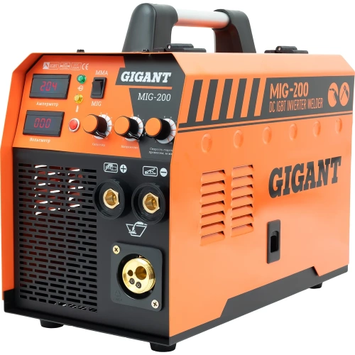 Сварочный полуавтомат - инвертор (200 A; EURO; ПВ 60%) Gigant MIG-200 Сварочный полуавтомат - инвертор (200 A; EURO; ПВ 60%) Gigant MIG-200