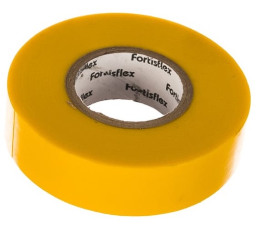 Изолента ПВХ Fortisflex 19х0,15 мм 20 м желтая 71232 фото 3