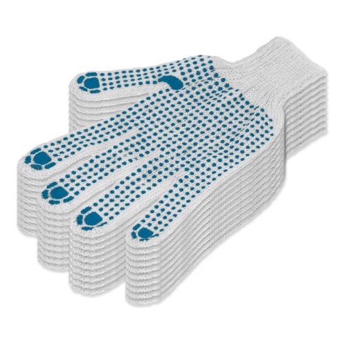 Перчатки х/б, ПВХ покрытие, "Точка", 5 пар в упаковке, 7 класс Перчатки х/б, ПВХ покрытие, "Точка", 5 пар в упаковке, 7 класс