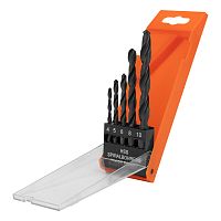 Набор сверл по металлу, 4-5-6-8-10 мм, HSS, 5 шт, пластиковый бокс, цилиндрический хвостовик Sparta