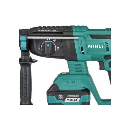 Бесщеточный аккумуляторный перфоратор MINLI 26мм. 1.87N.m Li-ion 18Vx2 / 4.0A DC2602 фото 4 Бесщеточный аккумуляторный перфоратор MINLI 26мм. 1.87N.m Li-ion 18Vx2 / 4.0A DC2602 фото 4