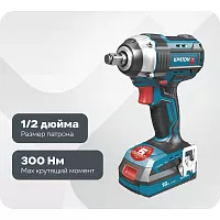 Гайковерт аккумуляторный ударный бесщеточный Кратон BIW18CD-300N-OFA SET (АКБ 4,0А·ч; ЗУ + кейс) 3 11 01 076