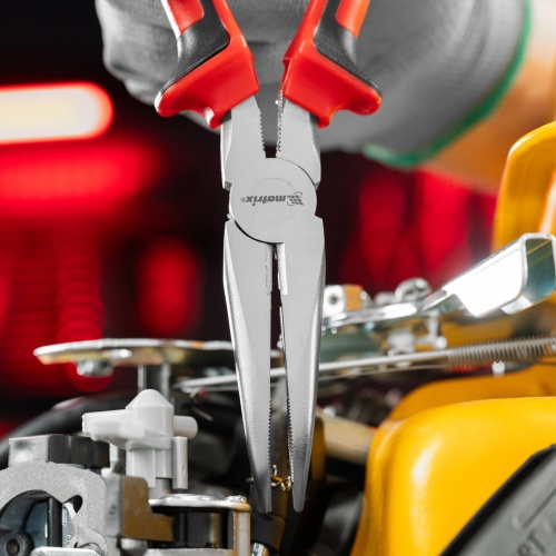 Длинногубцы изогнутые Nickel, 180 мм, никелированные, двухкомпонентные рукоятки Matrix фото 8 Длинногубцы изогнутые Nickel, 180 мм, никелированные, двухкомпонентные рукоятки Matrix фото 8