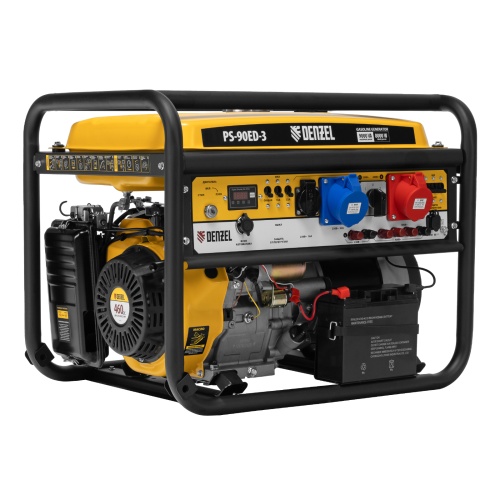 Генератор бензиновый PS 90 ED-3, 9.0 кВт, переключение режима 230 В/400 В, 25 л, электростартер Denzel фото 5