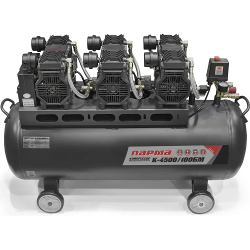 Компрессор Парма K-4500/100БМ безмасляный 3*1500 Вт, 100л, 711 л/м 02.014.00009 фото 3