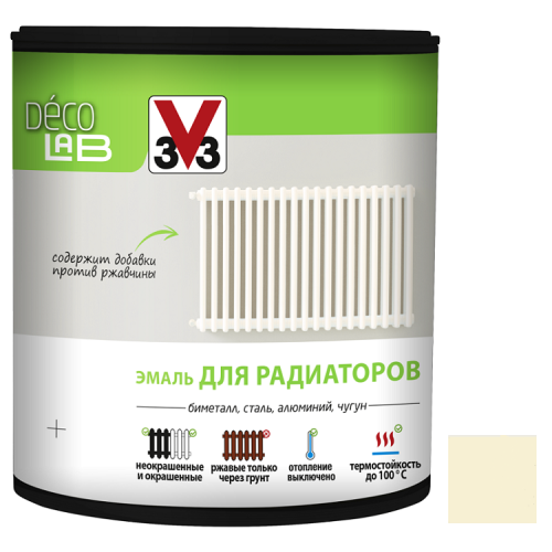 Эмаль для радиаторов V33 Decolab слоновая кость 0,5 л