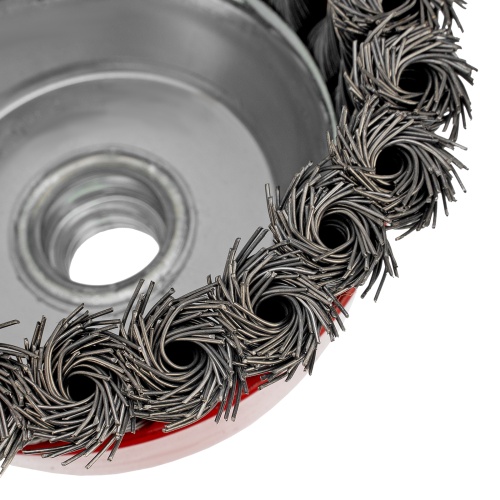 Щетка для УШМ, 100 мм, М14, "чашка", крученая проволока 0.5 мм Matrix фото 5