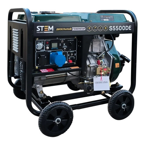 Дизельный генератор STEM Techno s5500de (5,5кв, электростартер, дисплей, подогрев) ГЕН018