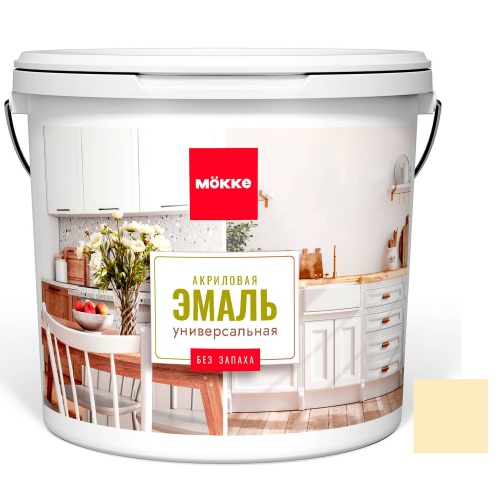 Эмаль акриловая Mokke 12814 Липовый Цвет полуглянцевая 2 кг