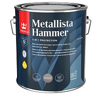Краска для металла по ржавчине молотковая Tikkurila Metallista Hammer глянцевая серебристая 2,3 л