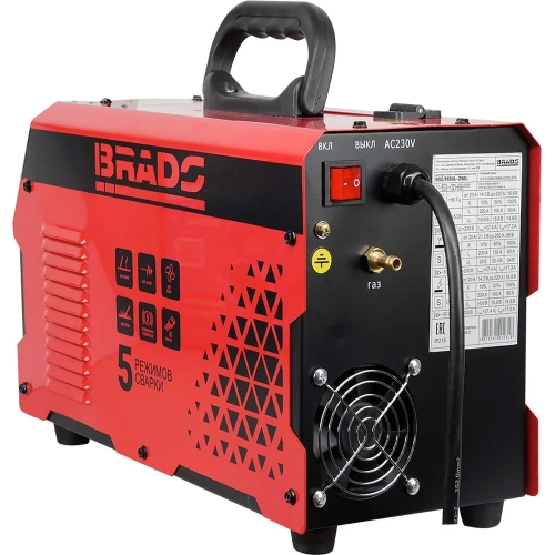 Полуавтомат сварочный BRADO MIG/MMA-250L-11 250А, микропроцессор, MIG/FLUX/MMA/TIG, еврорукав 3 м 00-00023949 фото 4