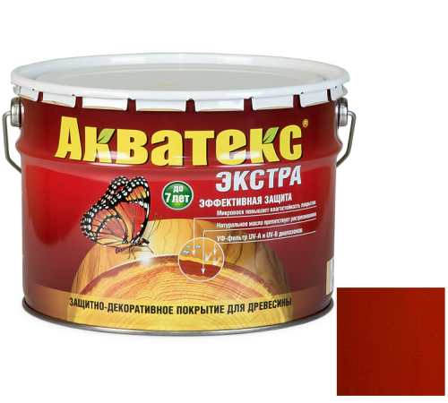 Покрытие алкидное защитно-декоративное для древесины Акватекс Экстра полуглянцевое Рябина 3 л