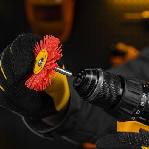 Щетка для дрели, 65 мм, Плоская, со шпилькой, нейлоновая щетина Denzel фото 7