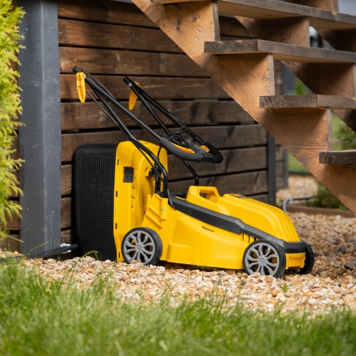 Газонокосилка электрическая GMC-1200, шир.,32см, 1200 Вт, 3 уров., травосб. 30 л Denzel фото 24