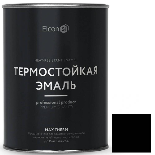 Эмаль термостойкая Elcon Max Therm 500 градусов чёрная 0,8 кг Эмаль термостойкая Elcon Max Therm 500 градусов чёрная 0,8 кг