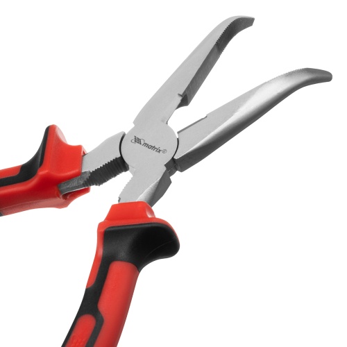 Длинногубцы изогнутые Nickel, 200 мм, никелированные, двухкомпонентные рукоятки Matrix фото 5