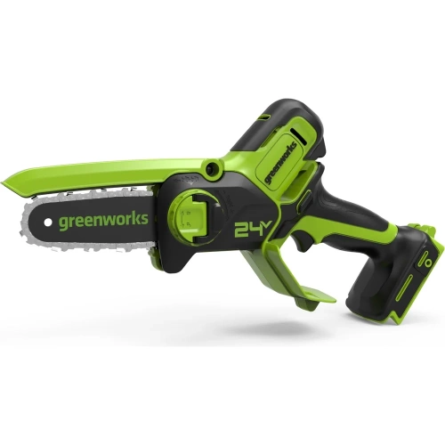 Цепная мини пила аккумуляторная GreenWorks 24V, 10см, c 1хАКБ 2Ач с USB и ЗУ 2008207USB2 фото 4