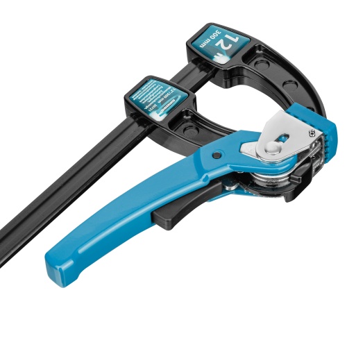 Струбцина реечная быстрозажимная 12, металлический корпус, рычажный храповой механизм, 300 мм Gross фото 5