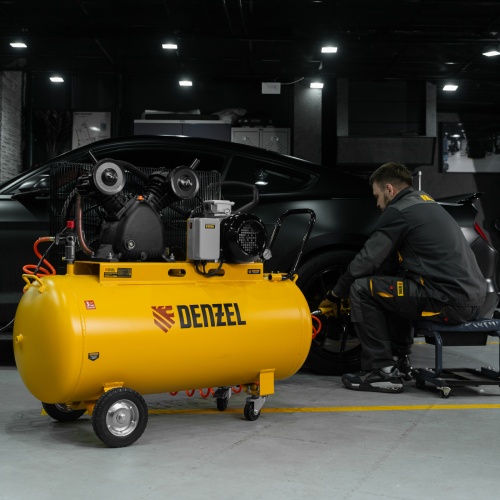 Компрессор воздушный рем. привод BCV 4000-T/200, 4,0 кВт, 200 литров, 690 л/мин Denzel фото 25