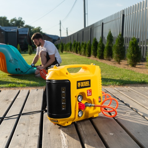 Компрессор воздушный DL1300, 10 бар, 1,3 кВт 180 л/мин 5 л, с набором аксессуаров Denzel фото 39 Компрессор воздушный DL1300, 10 бар, 1,3 кВт 180 л/мин 5 л, с набором аксессуаров Denzel фото 39