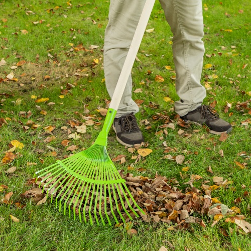 Грабли веерные стальные, 425 мм, 22 плоских зуба, эмалированные, без черенка, Palisad фото 9
