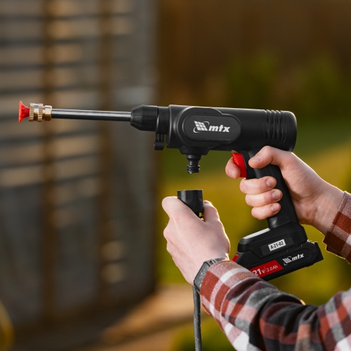 Моечная машина высокого давления аккумуляторная А-21-02, 40 бар, 4 л/мин, Li-ion 21 В, 2 акк. MTX фото 31