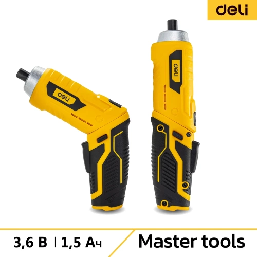 Аккумуляторная отвертка с поворотной рукоятью DELI DL-DP04-E2B1 102990 фото 5