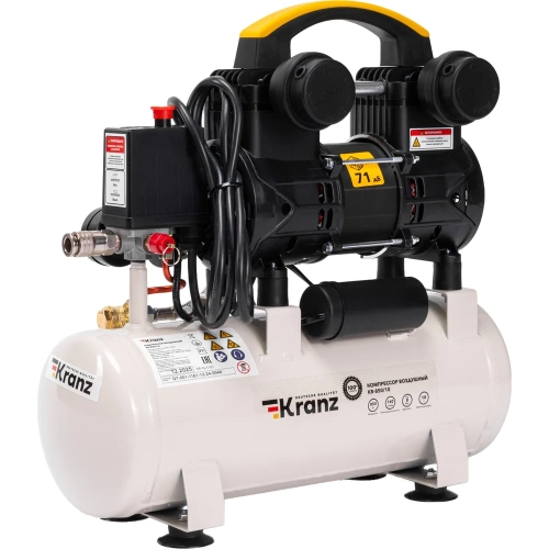Компрессор воздушный безмасляный KRANZ KR-850/10, 850 Вт, 140 л/мин, 10 л KR-16-1161