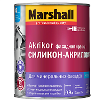 Краска силикон-акриловая фасадная Marshall Akrikor матовая база BC 0,9 л