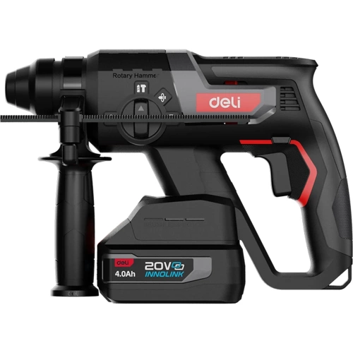 Перфоратор аккумуляторный DELI DE-DC20-2D4 (2 АКБ + ЗУ, 20В х 4Ач, SDS PLUS, 2Дж, 4750 уд/мин, кейс) 164374