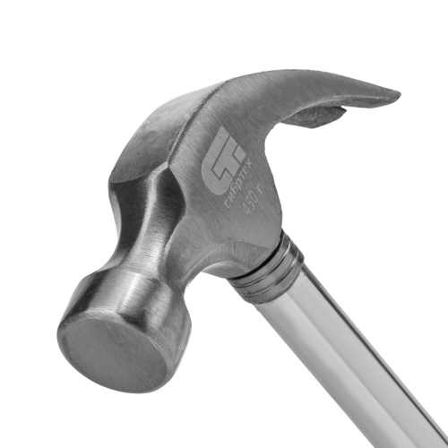 Молоток-гвоздодер, металлическая трубчатая обрезиненная рукоятка, вес 450 г, боек 27 мм Сибртех фото 4