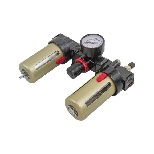 Блок подготовки воздуха с нижним расположением регулятора 1/4" фильтр-регулятор + лубрикатор 10Мк, 1400 л/мин Forcekraft FK-BC2000(54420) Блок подготовки воздуха с нижним расположением регулятора 1/4" фильтр-регулятор + лубрикатор 10Мк, 1400 л/мин Forcekraft FK-BC2000(54420)