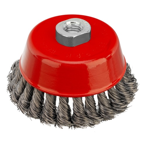 Щетка для УШМ, 100 мм, М14, "чашка", крученая проволока 0.35 мм Matrix