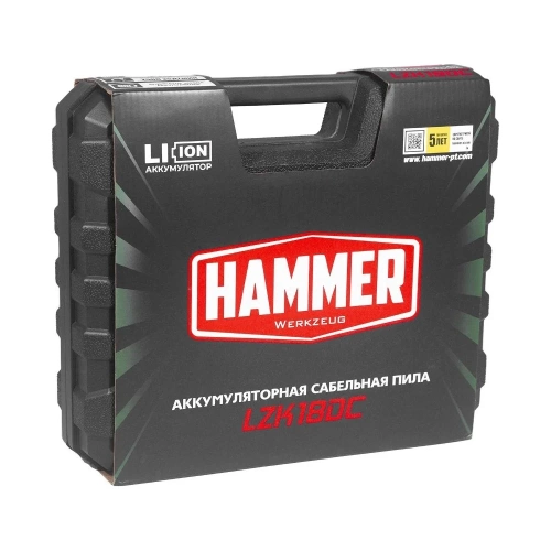 Аккумуляторная сабельная пила Hammer LZK18DC 18 В, 2x2 Ач, LiION 0-2500 ход/мин, в кейсе 827255 фото 11 Аккумуляторная сабельная пила Hammer LZK18DC 18 В, 2x2 Ач, LiION 0-2500 ход/мин, в кейсе 827255 фото 11