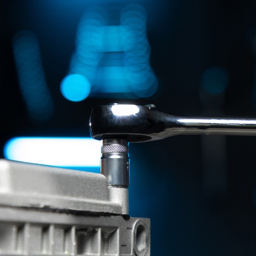 Ключ-трещотка телескопический 3/8", 215-315 мм, CrV, 72 зуба, с быстрым сбросом, хром Gross фото 11