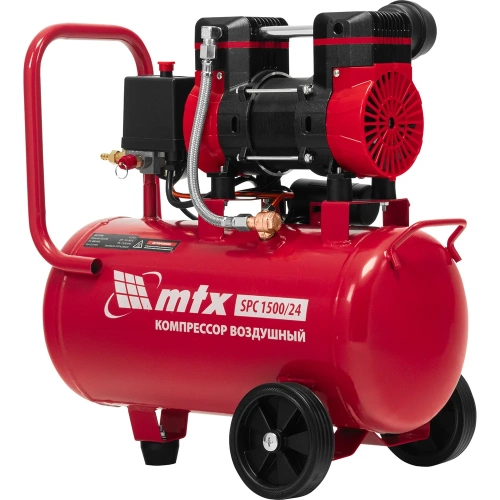 Компрессор безмасляный малошумный MTX SPC 1500/24, 1500 Вт, ресивер 24 л, 260 л/мин 58139 фото 9 Компрессор безмасляный малошумный MTX SPC 1500/24, 1500 Вт, ресивер 24 л, 260 л/мин 58139 фото 9